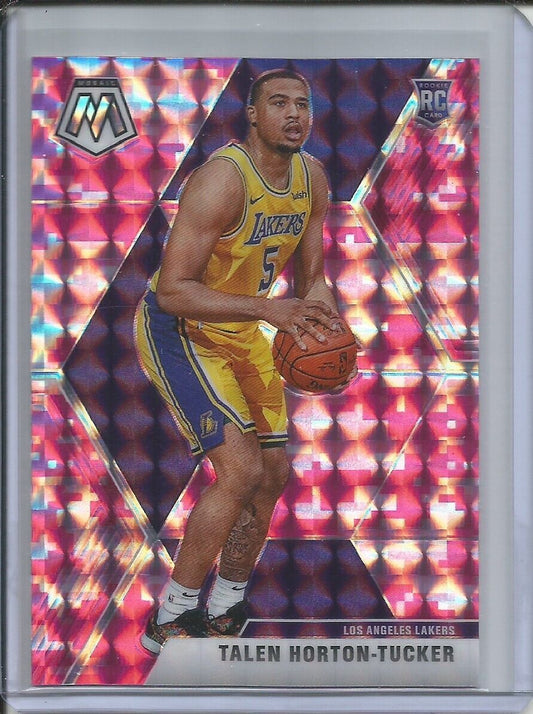 TALEN HORTON-TUCKER 2019-20 PANINI MOSAIC CAMO PINK PRIZM ROOKIE RC LAKERS #215