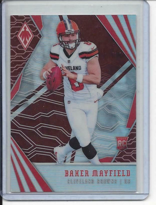 BAKER MAYFIELD 2018 PANINI PHOENIX RED PRIZM ROOKIE RC #D 132/299