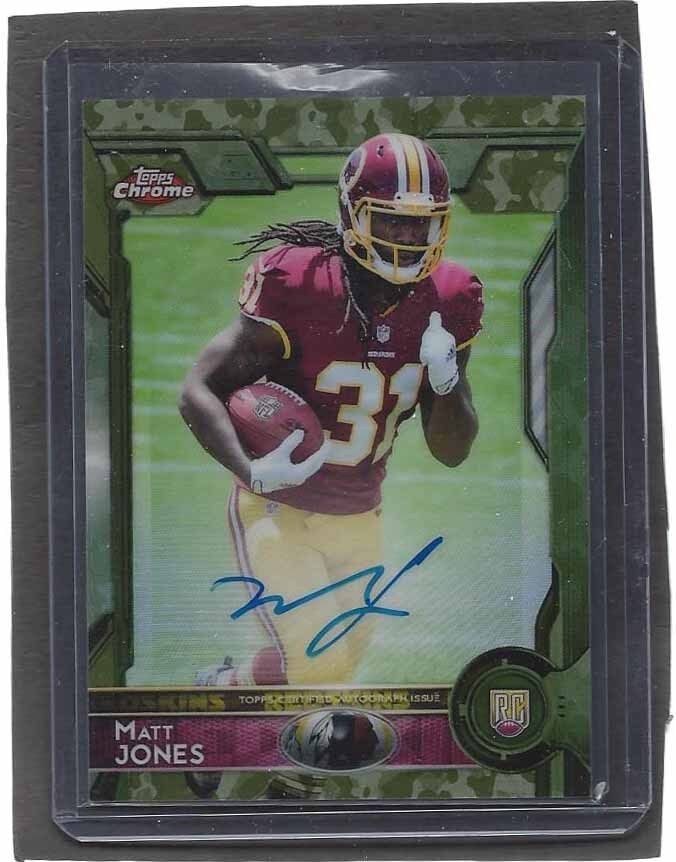 MATT JONES 2015 TOPPS CHROME CAMO REFRACTOR REDSKINS ROOKIE AUTO RC #D 55/99