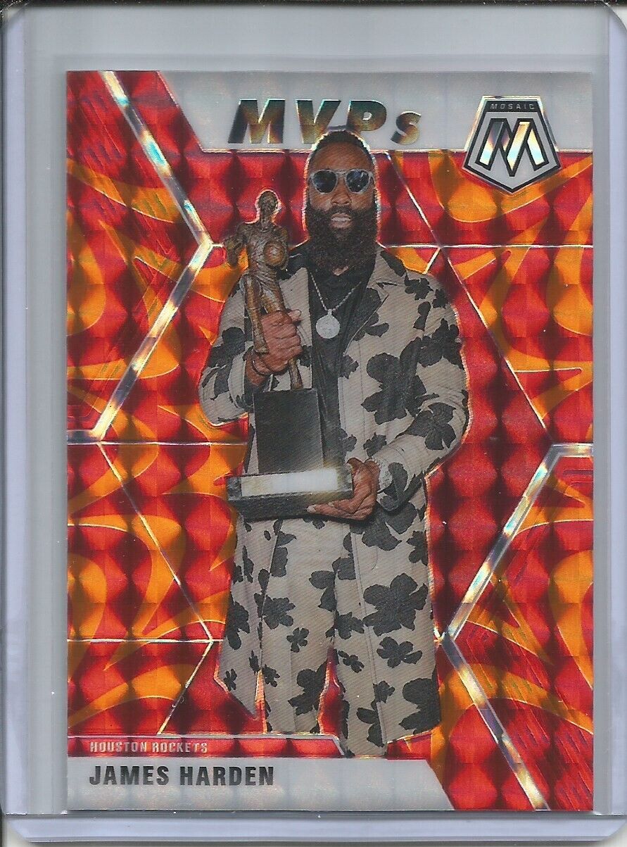 JAMES HARDEN 2019-20 PANINI MOSAIC REACTIVE ORANGE PRIZM MVPS ROCKETS #296