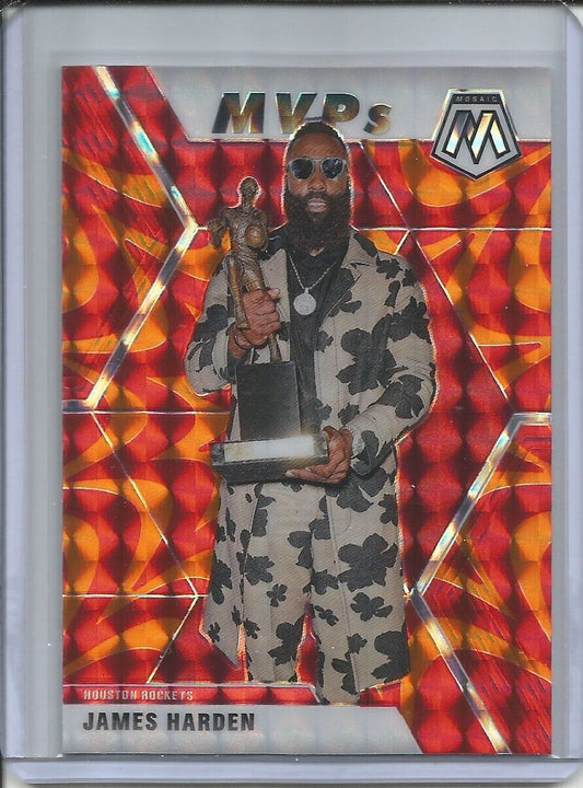 JAMES HARDEN 2019-20 PANINI MOSAIC REACTIVE ORANGE PRIZM MVPS ROCKETS #296