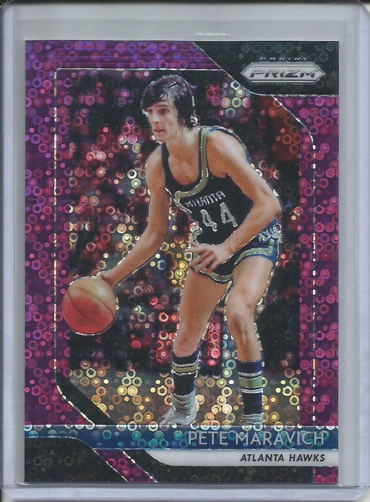 PISTOL PETE MARAVICH 2018-19 PANINI PRIZM FAST BREAK PURPLE PRIZM #D 57/75