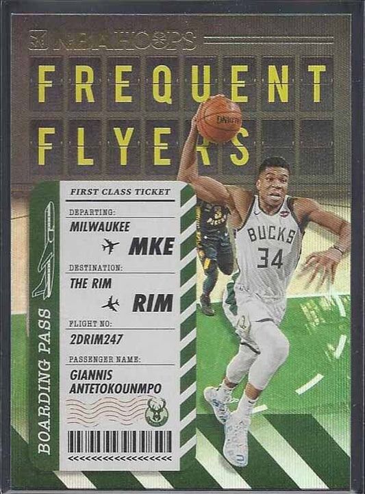 GIANNIS ANTETOKOUNMPO 2020-21 NBA HOOPS FREQUENT FLYERS GOLD HOLO RARE #9