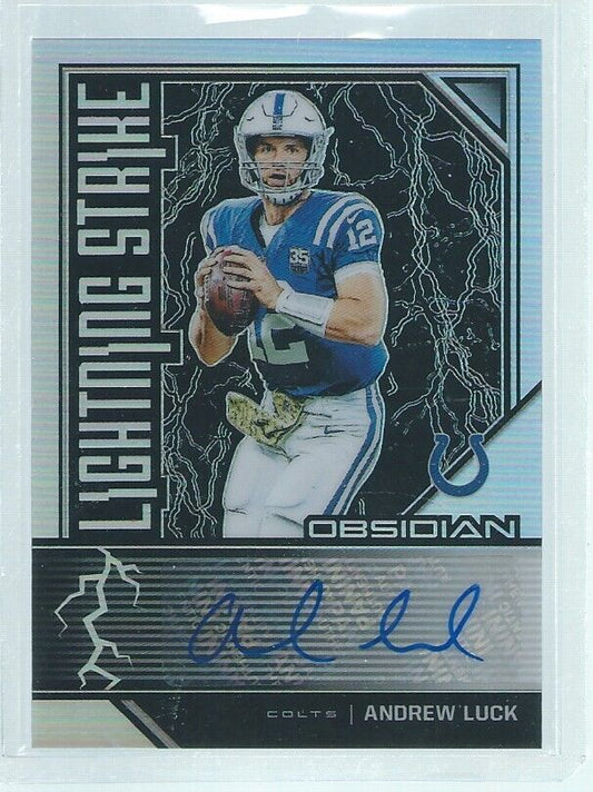 ANDREW LUCK 2019 PANINI OBSIDIAN LIGHTNING STRIKE PRIZM AUTO #D 14/25