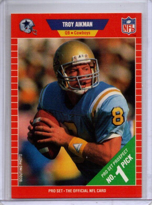 TROY AIKMAN 1989 PRO SET PROSPECT ROOKIE RC #490
