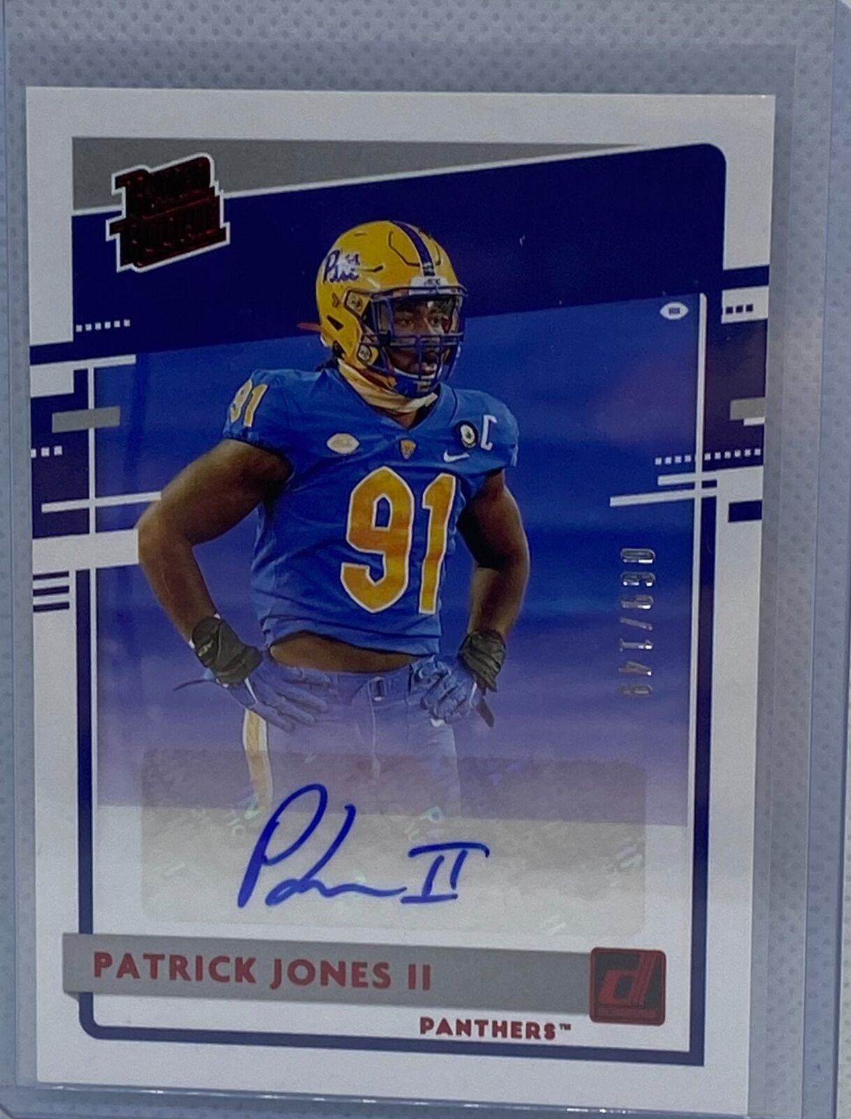 PATRICK JONES II 2021 PANINI CHRONICLES DONRUSS PICKS RATED RED AUTO RC /149