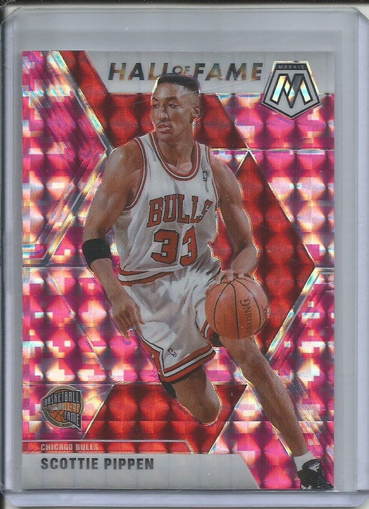 SCOTTIE PIPPEN 2019-20 PANINI MOSAIC HALL OF FAME CAMO PINK PRIZM BULLS #292