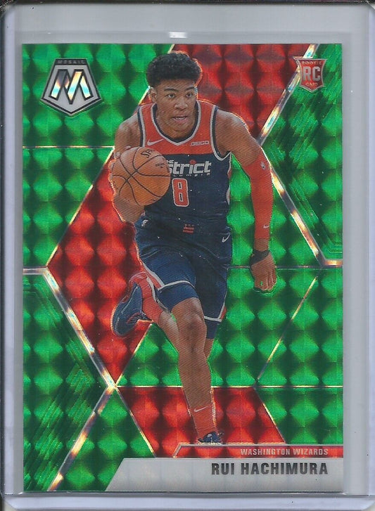 RUI HACHIMURA 2019-20 PANINI MOSAIC GREEN PRIZM ROOKIE WIZARDS #231