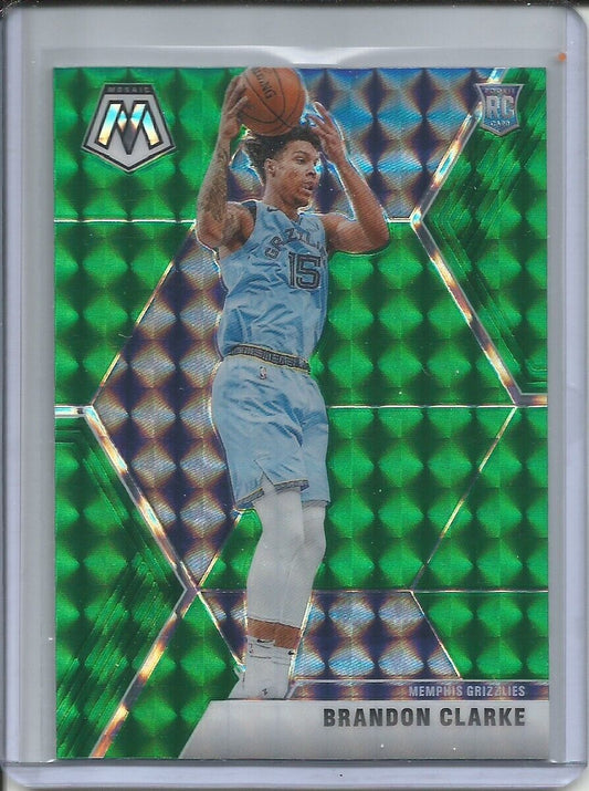 BRANDON CLARKE 2019-20 PANINI MOSAIC GREEN PRIZM ROOKIE RC GRIZZLIES #207