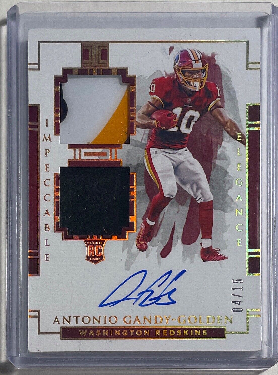 ANTONIO GANDY-GOLDEN 2020 PANINI IMPECCABLE DUAL PATCH AUTO ROOKIE RC #D 04/15