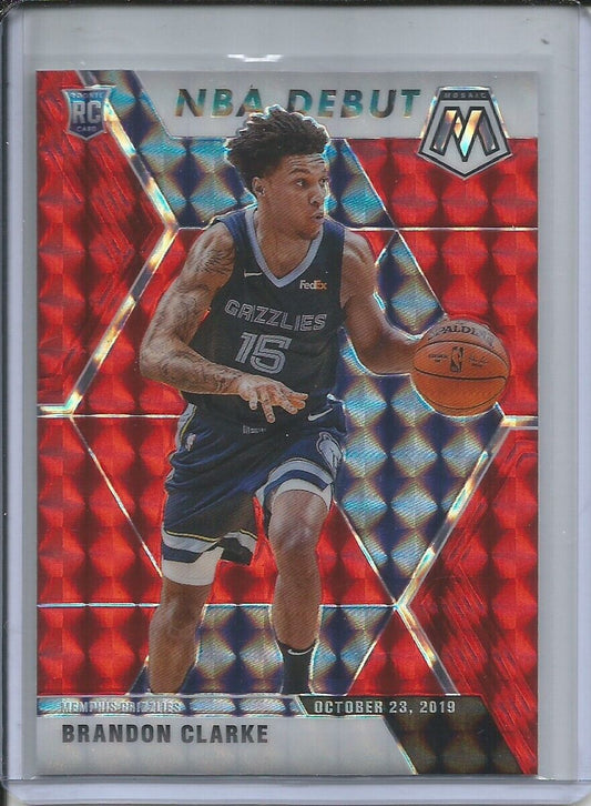 BRANDON CLARKE 2019-20 PANINI PRIZM NBA DEBUT RED PRIZM ROOKIE RC #277