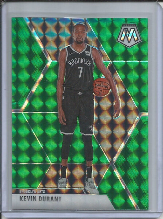 KEVIN DURANT 2019-20 PANINI MOSAIC GREEN PRIZM NETS #1
