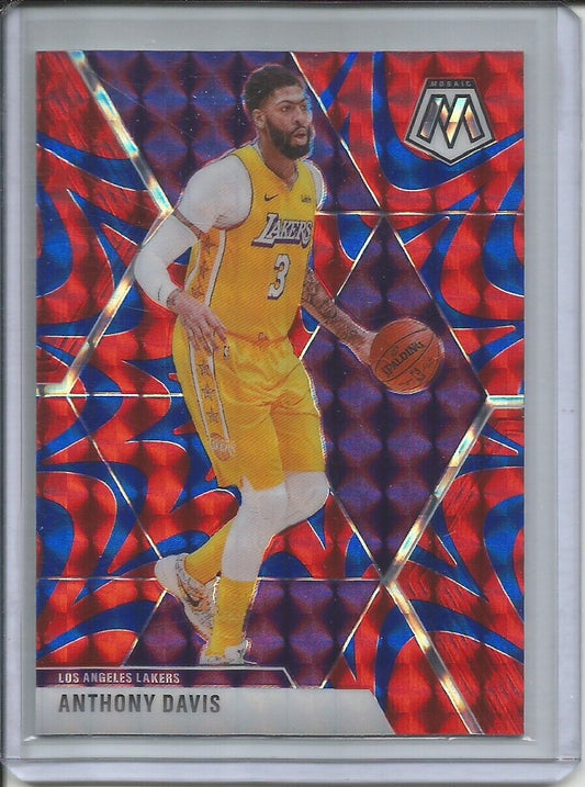 ANTHONY DAVIS 2019-20 PANINI MOSAIC REACTIVE BLUE PRIZM #18