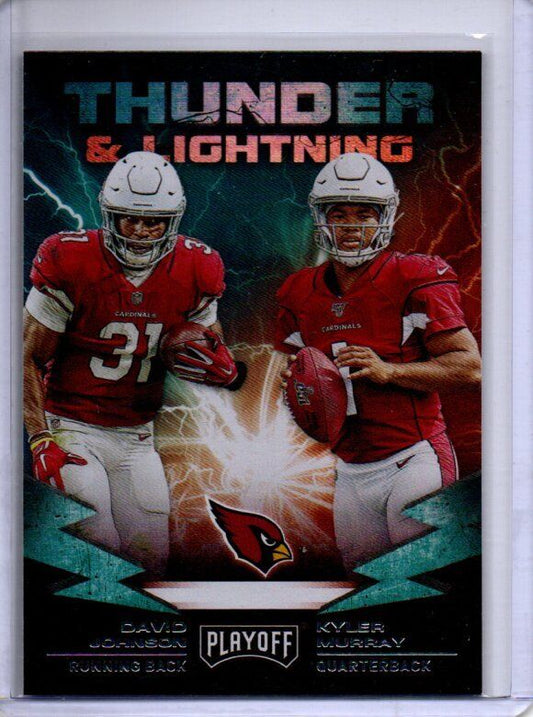 DAVID JOHNSON & KYLER MURRAY 2019 PANINI PLAYOFF THUNDER & LIGHTING RC #12