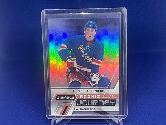 ALEXIS LAFRENIERE 2020-21 UPPER DECK SYNERGY ROOKIE JOURNEY RC #D 332/799