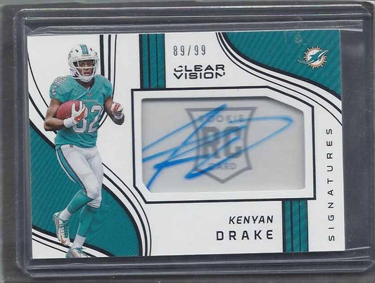 KENYAN DRAKE 2016 PANINI CLEAR VISION ON CARD ROOKIE AUTO RC #D 89/99
