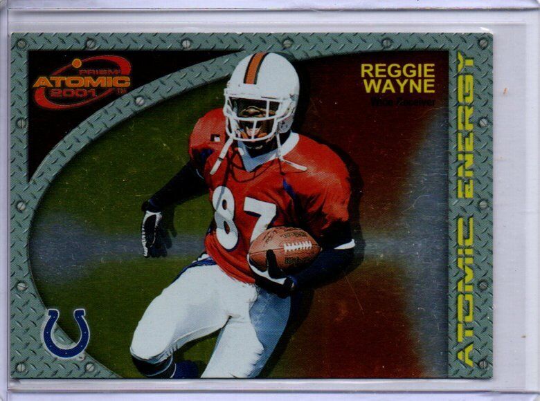 REGGIE WAYNE 2001 PACIFIC TRADING CARDS ATOMIC ENERGY PRISM ATOMIC RC  #7
