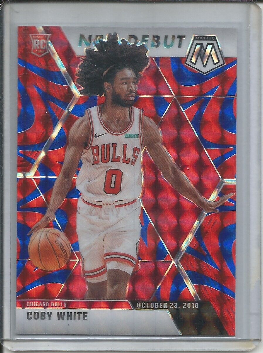 COBY WHITE 2019-20 PANINI MOSAIC NBA DEBUT REACTIVE BLUE PRIZM ROOKIE RC #264