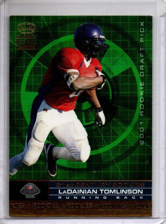 LADAINIAN TOMLINSON 2001 PACIFIC TRADING CARDS CROWN ROYAL ROOKIE RC #21