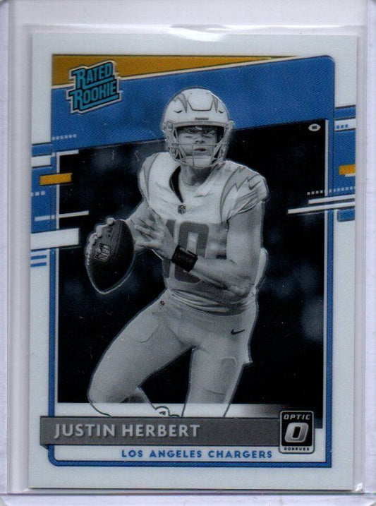 JUSTIN HERBERT 2020 PANINI DONRUSS OPTIC SP NEGATIVE PHOTO VARIATION SP RC #303