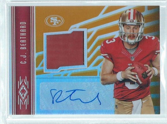 C.J. BEATHARD 2017 PANINI PHOENIX ORANGE JERSEY AUTO RC #D 46/150