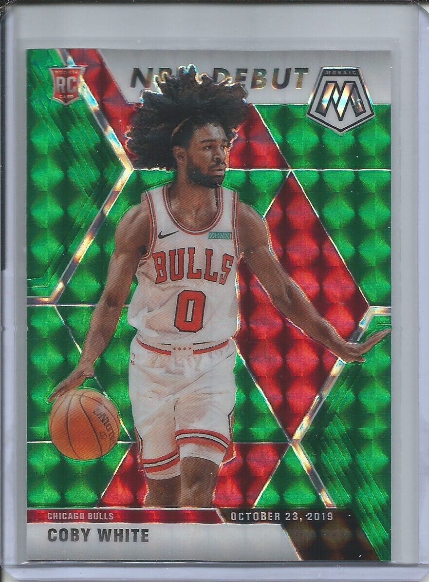 COBY WHITE 2019-20 PANINI MOSAIC NBA DEBUT GREEN PRIZM ROOKIE RC #264