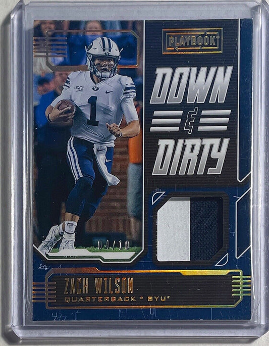 ZACH WILSON 2021 CHRONICLES PLAYBOOK DOWN & DIRTY PATCH ROOKIE RC #D 04/10