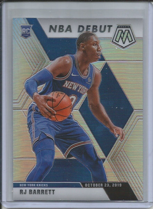 RJ BARRETT 2019-20 PANINI MOSAIC NBA DEBUT SILVER PRIZM ROOKIE RC KNICKS #270