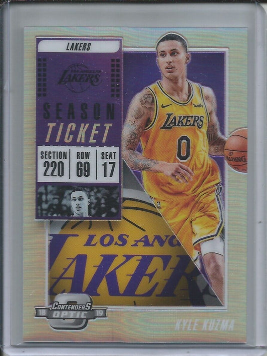 KYLE KUZMA 2018-19 CONTENDERS OPTIC SEASON TICKET SILVER HOLO PRIZM #50