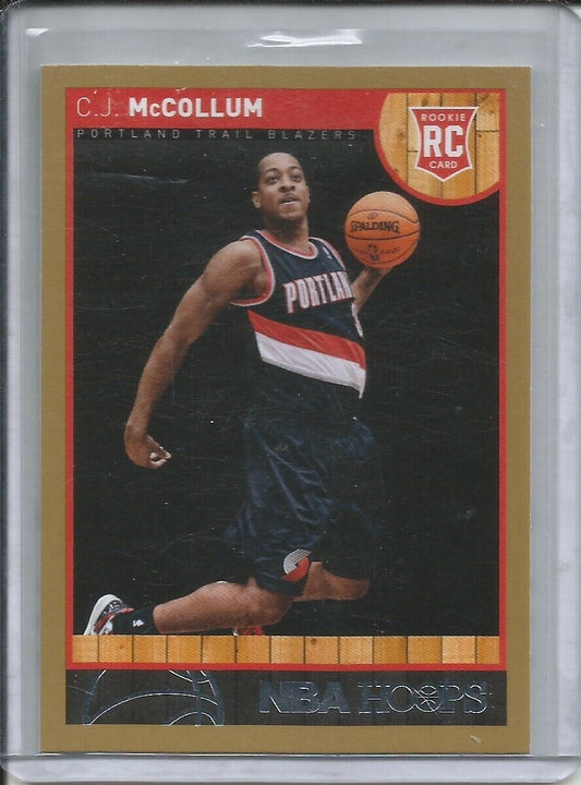 CJ MCCOLLUM 2013-14 PANINI HOOPS GOLD BORDER ROOKIE RC BLAZERS #270