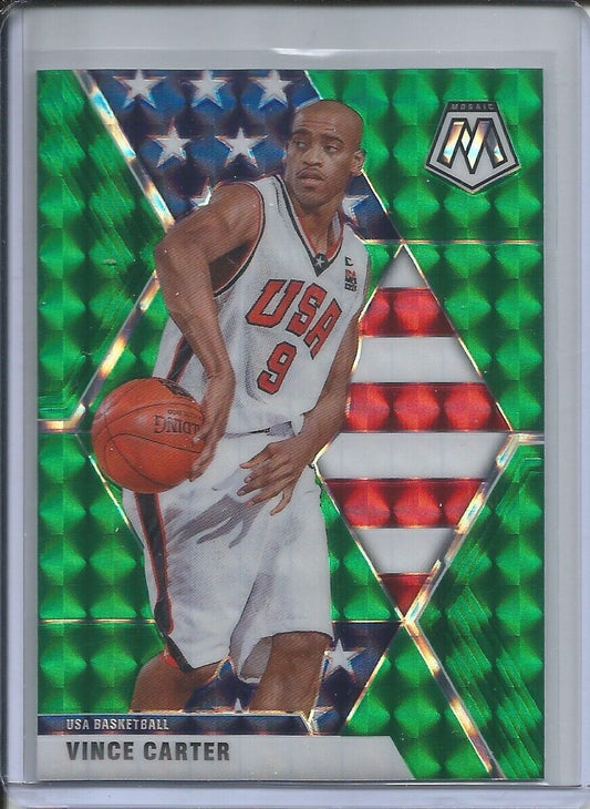 VINCE CARTER 2019-20 PANINI MOSAIC GREEN PRIZM USA #258