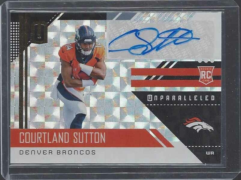 COURTLAND SUTTON 2018 UNPARALLELED HYPER BRONCOS ROOKIE AUTO RC #D 16/25