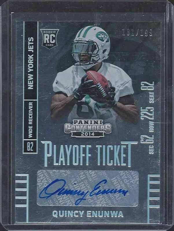 QUINCY ENUNWA 2014 CONTENDERS PLAYOFF TICKET NEW YORK JETS AUTO RC #D 131/199