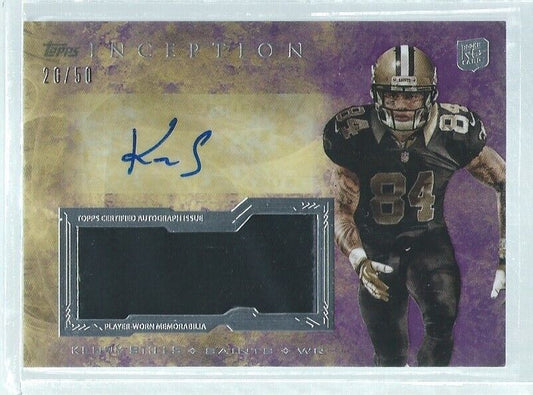 KENNY STILLS 2013 TOPPS INCEPTION PURPLE 2 COLOR PATCH AUTO RC #D 20/50