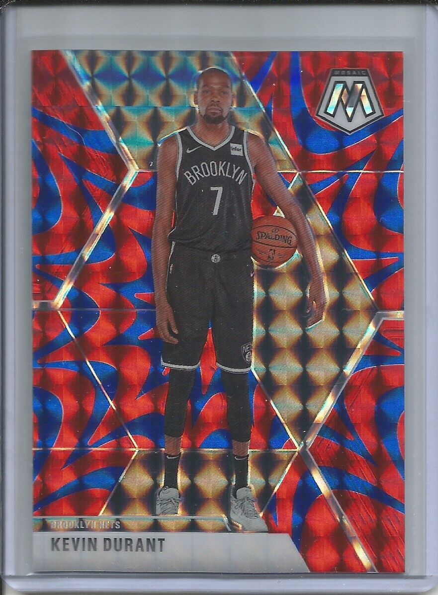 KEVIN DURANT 2019-20 PANINI MOSAIC REACTIVE BLUE PRIZM NETS #1