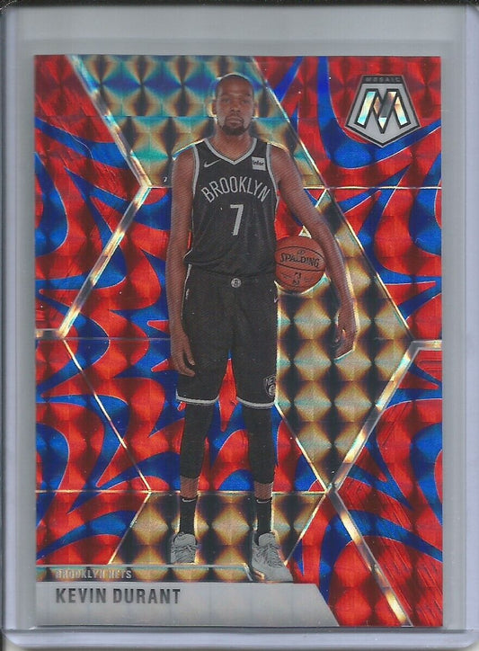 KEVIN DURANT 2019-20 PANINI MOSAIC REACTIVE BLUE PRIZM NETS #1