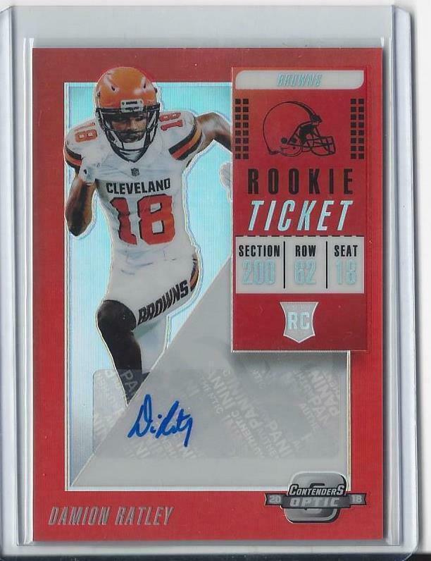 DAMION RATLEY 2018 CONTENDERS OPTIC ROOKIE TICKET ORANGE HOLO AUTO RC #D 41/49