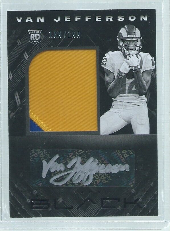 VAN JEFFERSON 2020 PANINI BLACK 2-COLOR PATCH AUTO RC #D 189/199