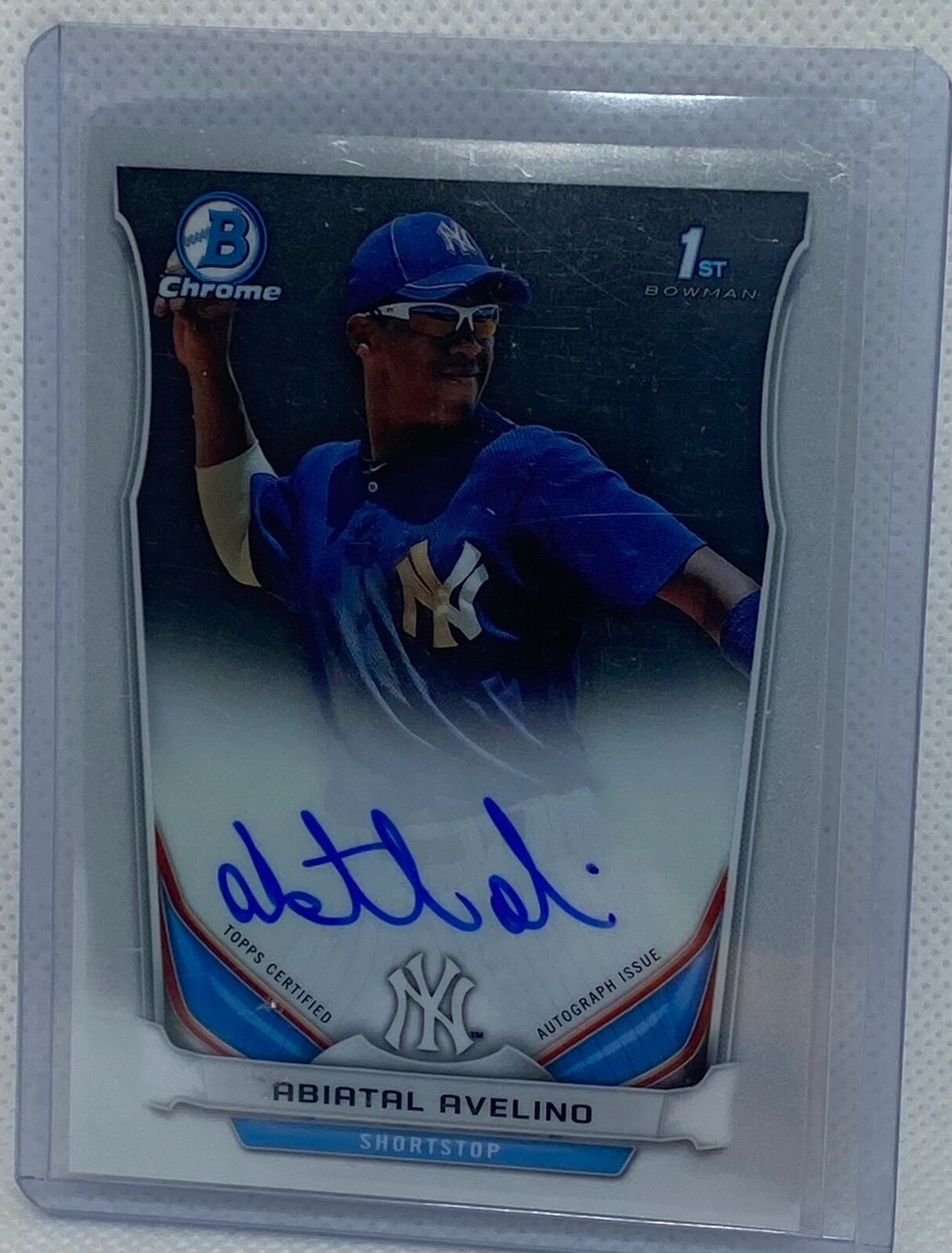 ABIATAL AVELINO 2014 TOPPS 1ST BOWMAN CHROME PROSPECTS ON CARD AUTO #BCAP-AAV