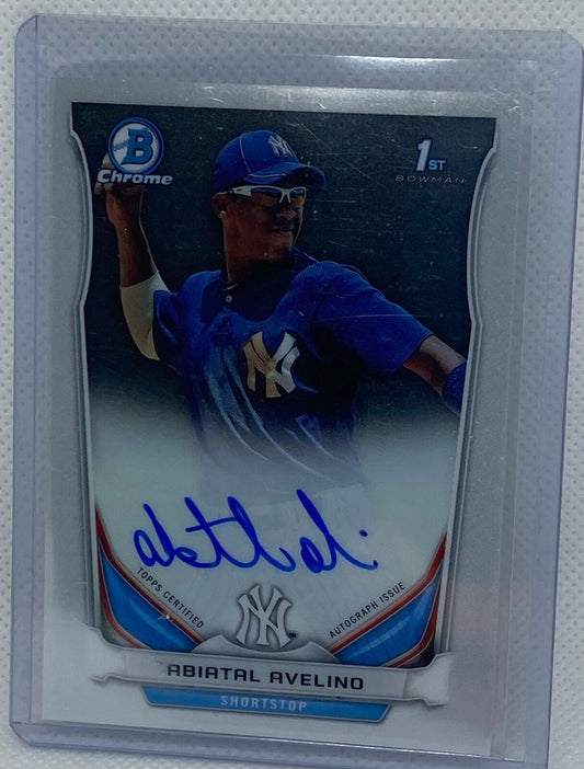 ABIATAL AVELINO 2014 TOPPS 1ST BOWMAN CHROME PROSPECTS ON CARD AUTO #BCAP-AAV