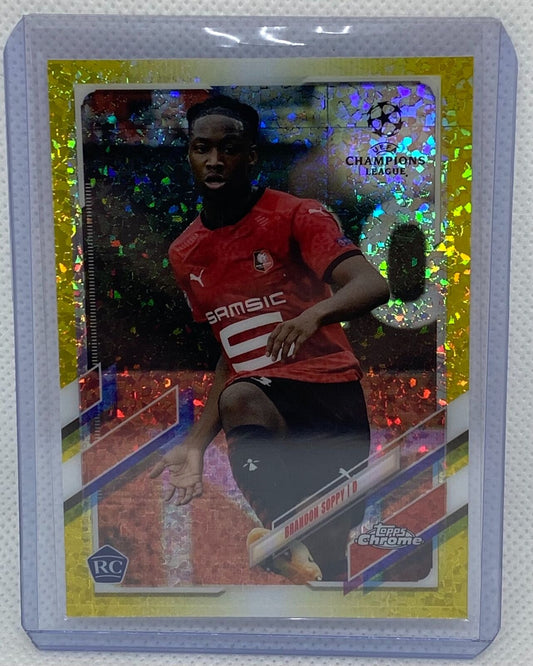 BRANDON SOPPY 2020-21 TOPPS CHROME CHAMPIONS YELLOW DIAMOND REFRACTOR RC #D /299
