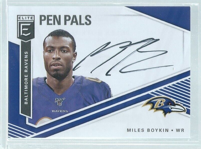 MILES BOYKIN 2019 PANINI ELITE PEN PALS ON CARD AUTO RC #PP-MB