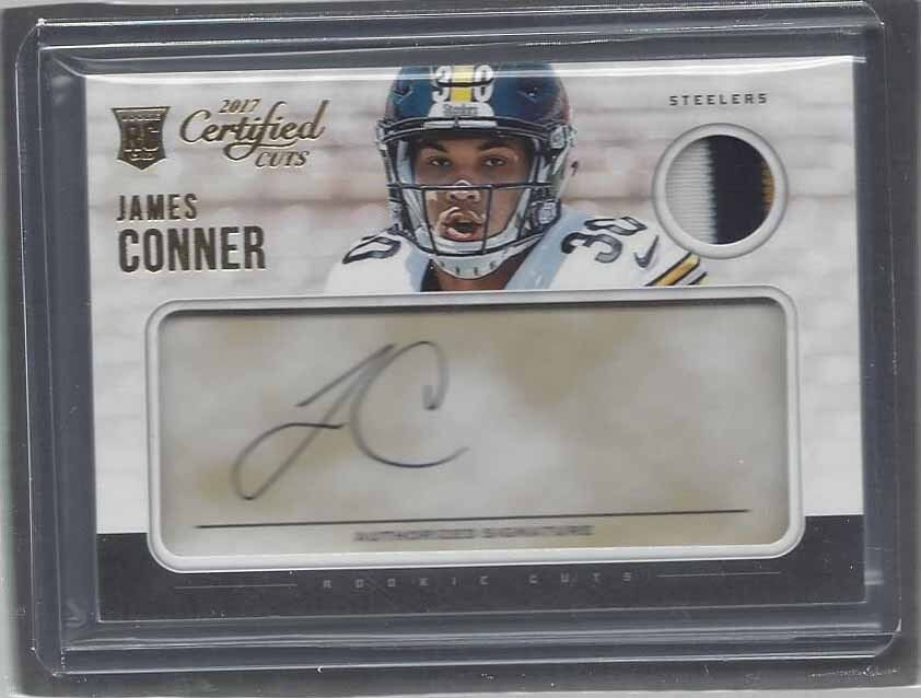 JAMES CONNER 2017 CERTIFIED CUTS STEELERS 2 COLOR PATCH AUTO RC #D 384/499