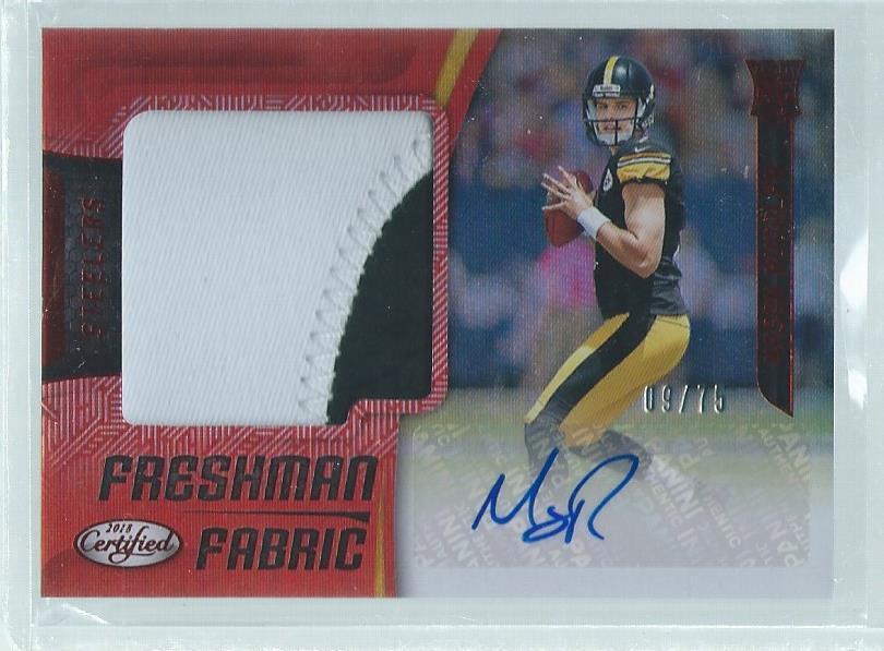 MASON RUDOPH 2018 CERTIFIED FRESHMAN FABRIC RED 2 COLOR PATCH AUTO RC #D 9/75