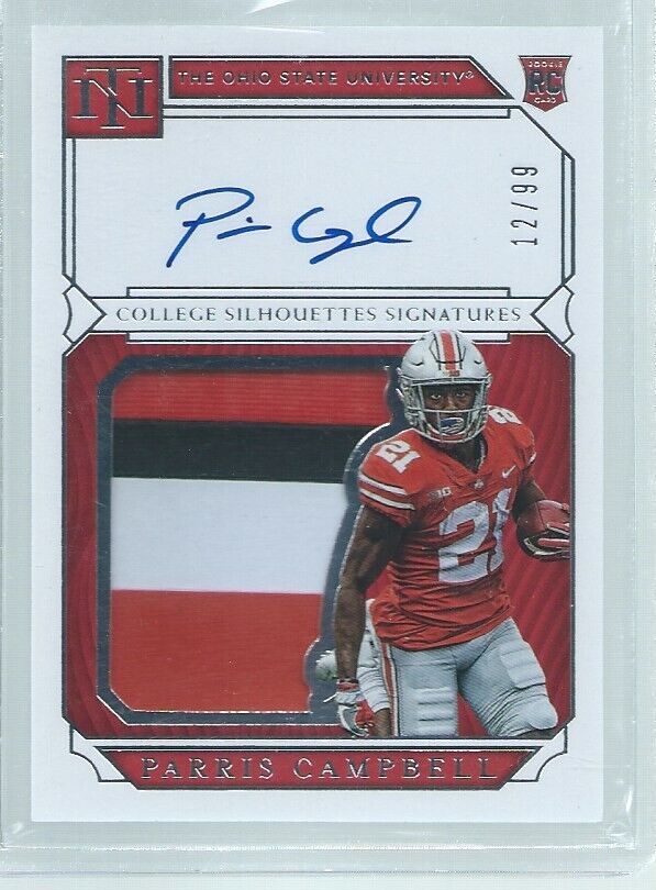 PARRIS CAMPBELL 2019 NATIONAL TREASURES 3 COLOR PATCH ON CARD AUTO RC #D 12/99
