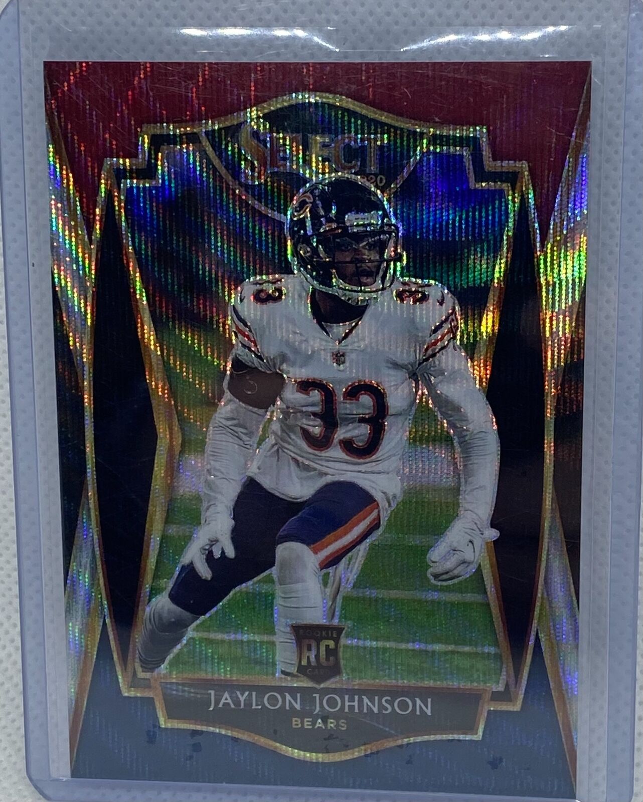 JAYLON JOHNSON 2020 PANINI SELECT PREMIER TRI-COLOR PRIZM RC #D 109/199