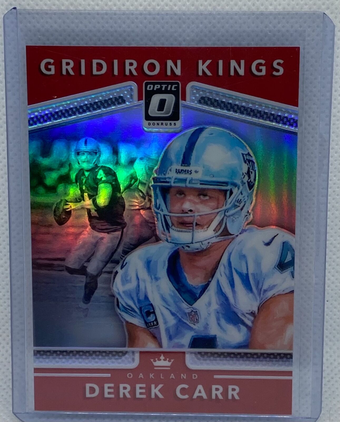 DEREK CARR 2017 PANINI DONRUSS OPTIC GRIDIRON KINGS RED PRIZM HOLO #D 54/99