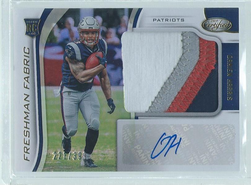 DAMIEN HARRIS 2019 CERTIFIED FRESHMAN FABRIC 4 COLOR PATCH AUTO RC #D 221/399