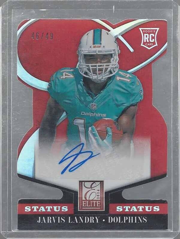 JARVIS LANDRY 2014 ELITE STATUS RED DIE CUT ROOKIE AUTO RC #D 46/49