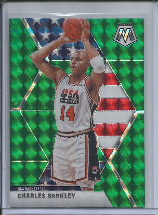 CHARLES BARKLEY 2019-20 PANINI MOSAIC GREEN PRIZM USA #252